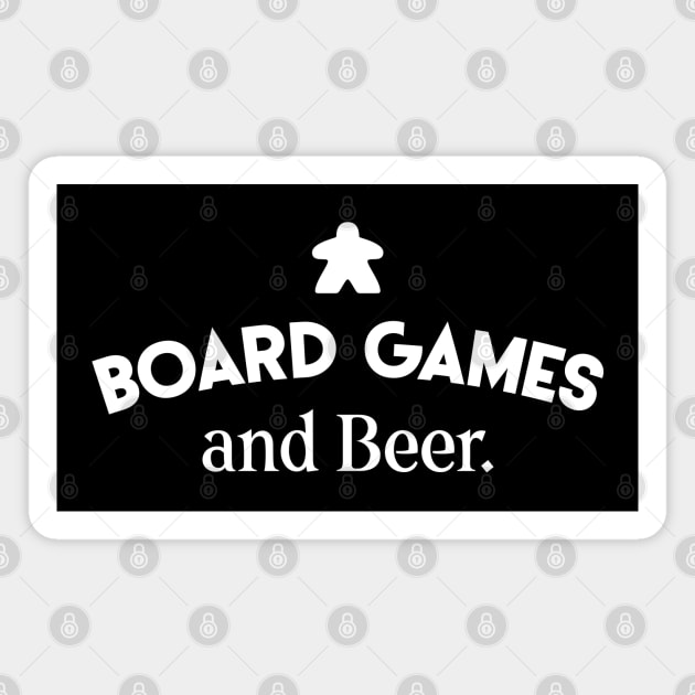 Board Games and Beer - Board Game Meeple Addict Magnet by pixeptional